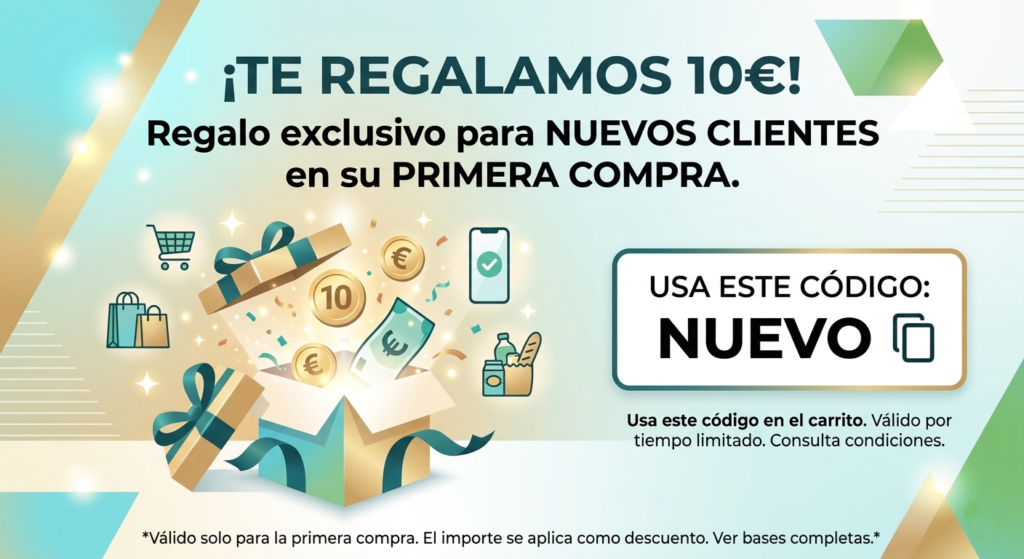 Cupón descuento nuevos clientes. Código: NUEVO