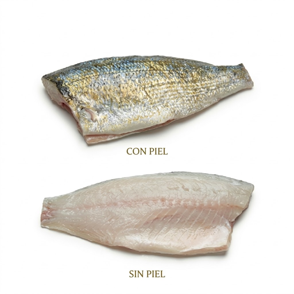 Dorada con piel y sin piel