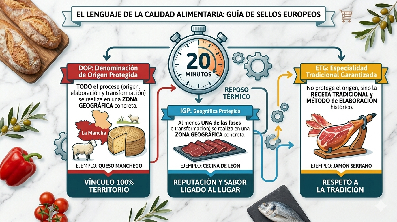 El lenguaje de la calidad: ¿Qué significan realmente los sellos DOP, IGP y ETG?