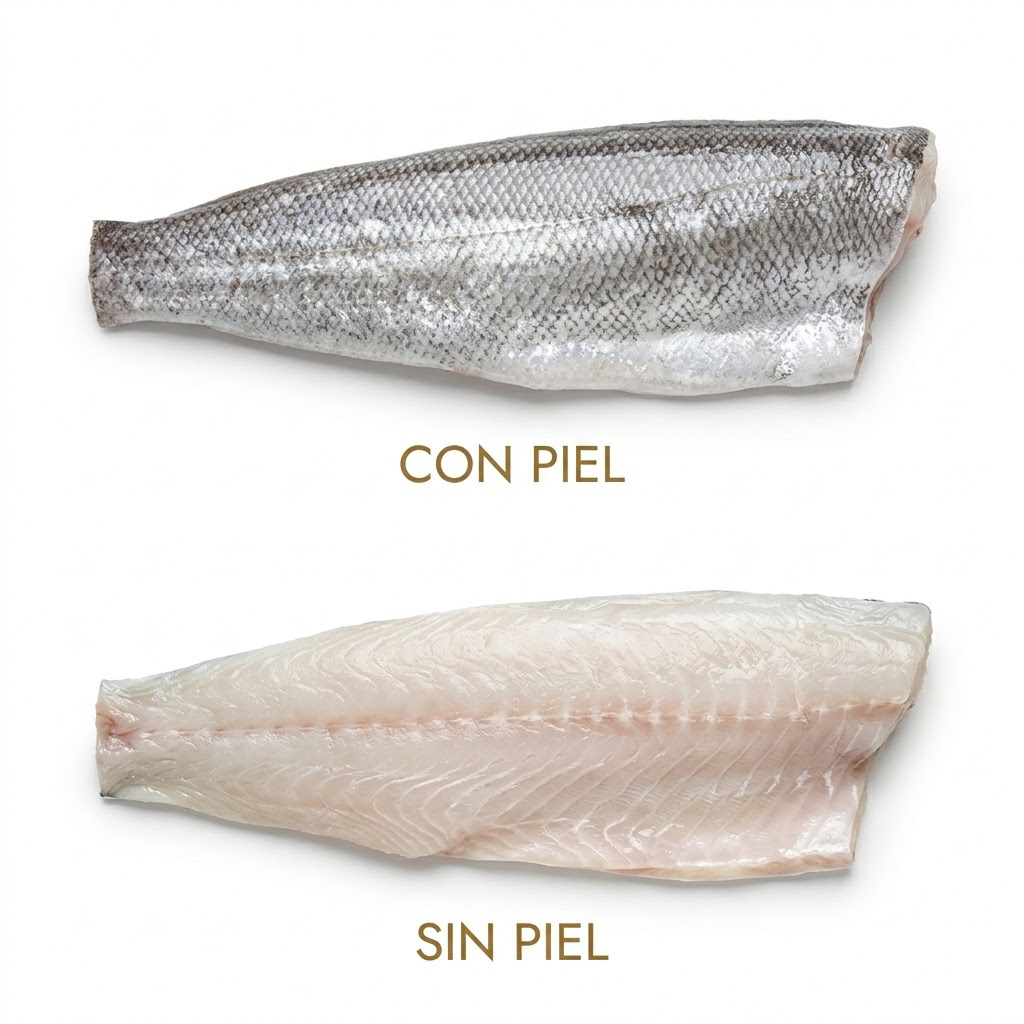 Merluza con y sin piel