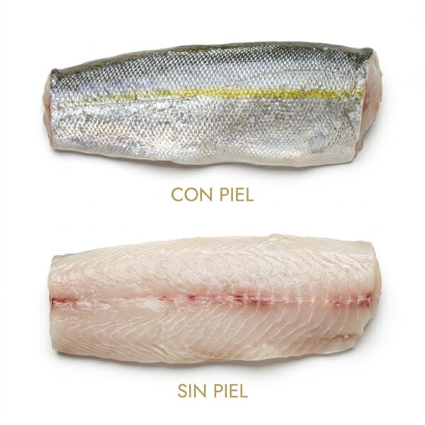 Pez limón con piel y sin piel