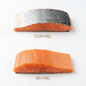 Salmon con piel y sin piel