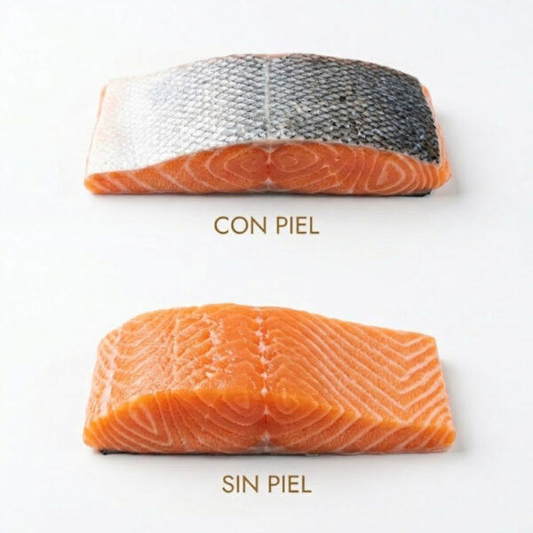 Salmon con piel y sin piel
