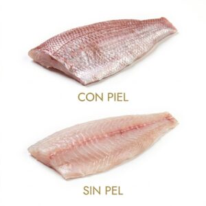 Breca con piel y sin piel