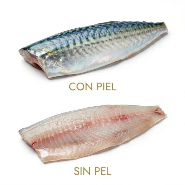 Chicharro con piel y sin piel