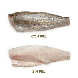 Corvina con piel y sin piel