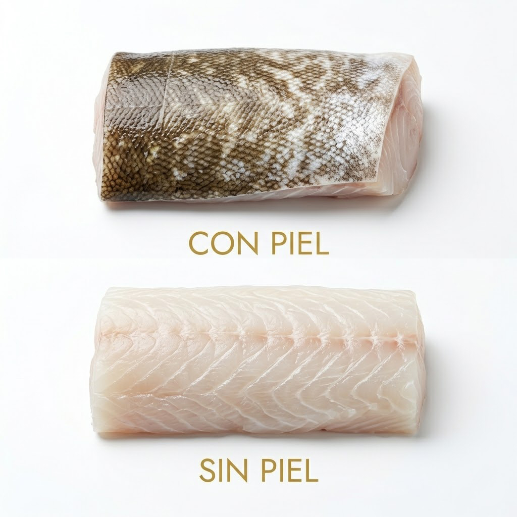 Mero con piel y sin piel