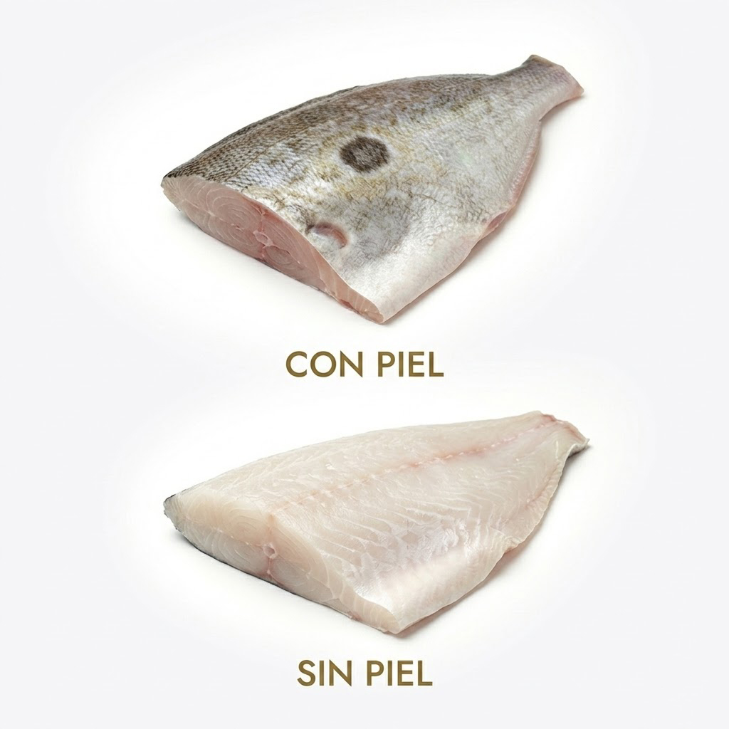 San pedro con piel y sin piel