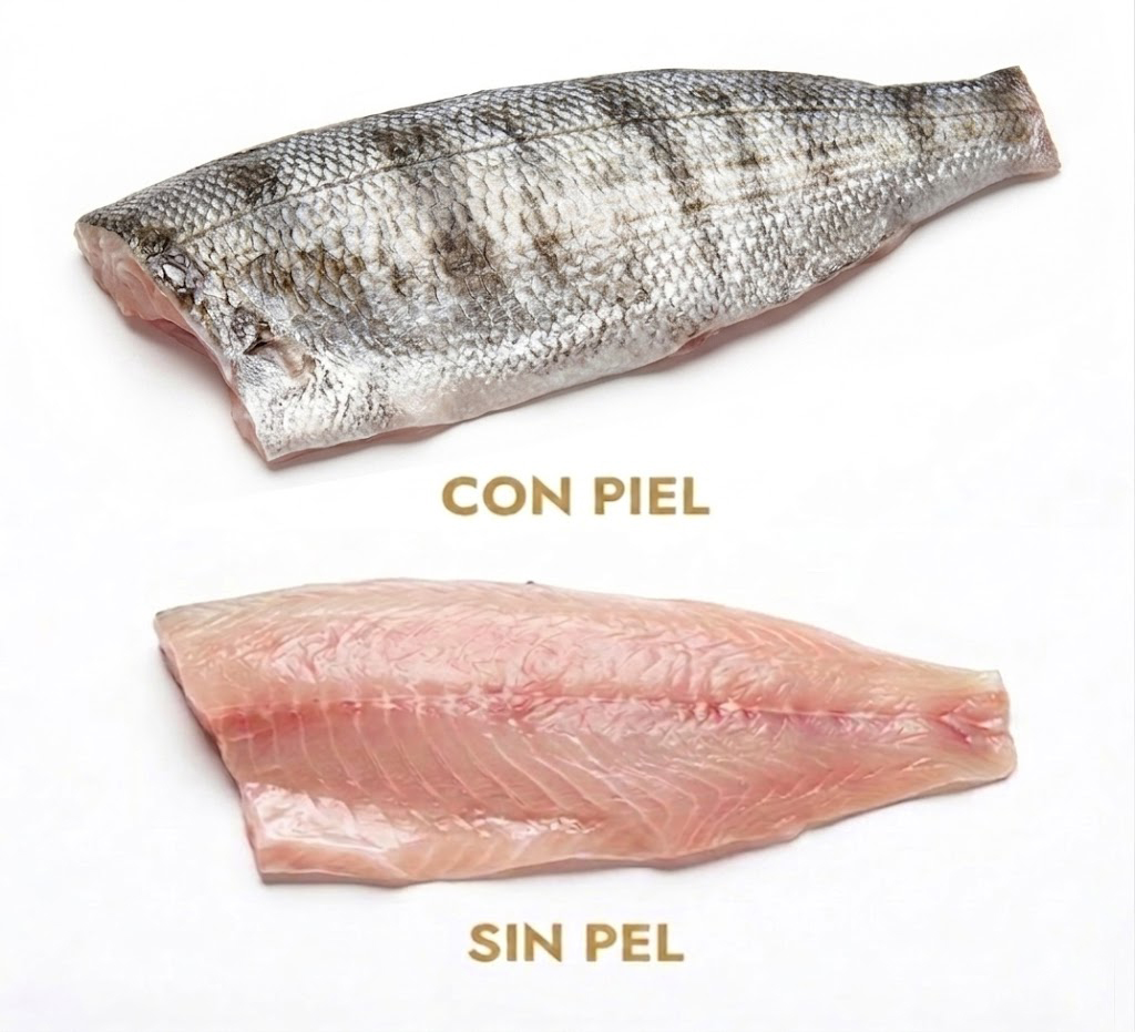 Sargo con piel y sin piel